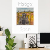 Affiche de voyage pour Malaga Espagne (Bureau à domicile)