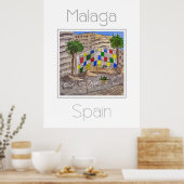 Affiche de voyage pour Malaga Espagne (Cuisine)