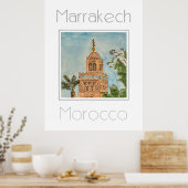 Affiche de voyage pour Marrakech Maroc (Cuisine)