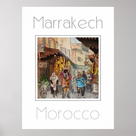 Affiche de voyage pour Marrakech Maroc (Devant)
