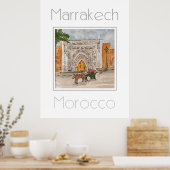 Affiche de voyage pour Marrakech Maroc (Cuisine)