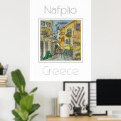 Affiche de voyage pour Nauplio Grèce (Bureau à domicile)