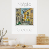 Affiche de voyage pour Nauplio Grèce (Cuisine)