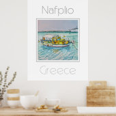Affiche de voyage pour Nauplio Grèce (Cuisine)