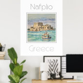 Affiche de voyage pour Nauplio Grèce (Bureau à domicile)