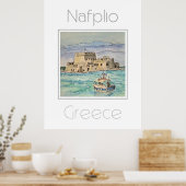 Affiche de voyage pour Nauplio Grèce (Cuisine)
