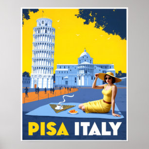 Affiche de voyage pour Pise, Italie