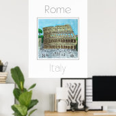 Affiche de voyage pour Rome Italie (Bureau à domicile)