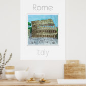 Affiche de voyage pour Rome Italie (Cuisine)