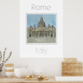 Affiche de voyage pour Rome Italie (Cuisine)