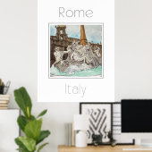 Affiche de voyage pour Rome Italie (Bureau à domicile)