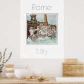 Affiche de voyage pour Rome Italie (Cuisine)
