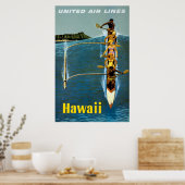 Affiche De Voyage Pour United Air Lines Vers Hawai (Cuisine)