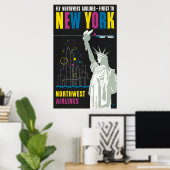 Affiche De Voyage Pour Vol Northwest Airlines (Bureau à domicile)