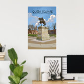 Affiche de voyage Queen Square Bristol (Bureau à domicile)