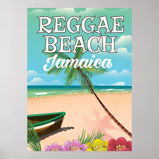Affiche de voyage Reggae Beach Jamaïque (Devant)