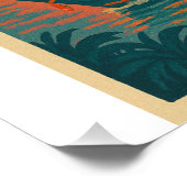 Affiche de voyage rétro de Bangkok, Thaïlande (Coin)