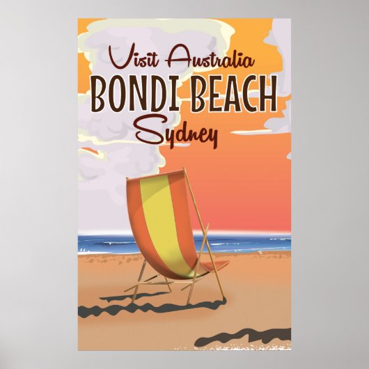 Affiche de voyage rétro de Bondi Beach (Devant)