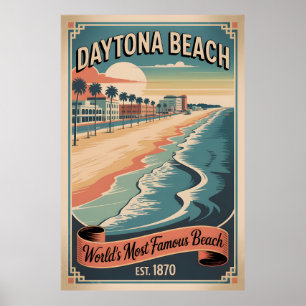 Affiche de voyage rétro de Daytona Beach Floride 