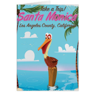Affiche de voyage rétro de dessin animé de Santa M