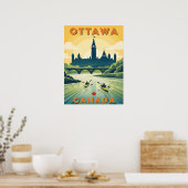 Affiche de voyage rétro d'Ottawa Canada (Cuisine)