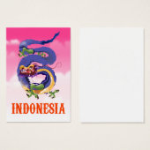 Affiche de voyage rétro Dragon d'Indonésie (Devant & derrière)