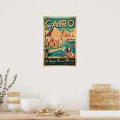 Affiche de voyage rétro du Caire Égypte Impression (Cuisine)