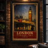 Affiche de voyage rétro Londres Angleterre – Décor