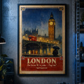 Affiche de voyage rétro Londres Angleterre – Décor