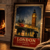 Affiche de voyage rétro Londres Angleterre – Décor
