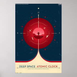 Affiche de voyage rétro NASA - Atomique de l'espac