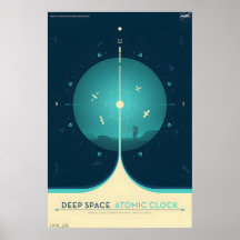 Affiche de voyage rétro NASA - Espace profond atom
