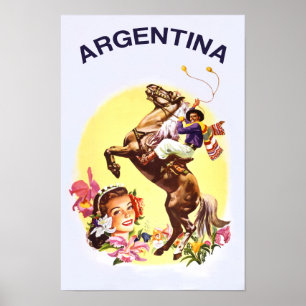 Affiche de voyage rétro pour l'Argentine