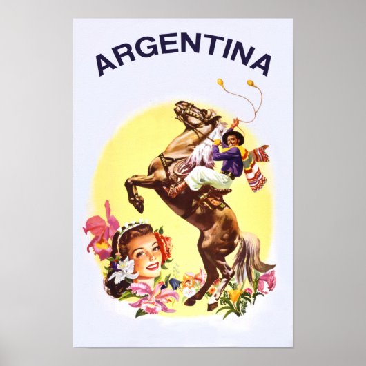 Affiche de voyage rétro pour l'Argentine (Devant)