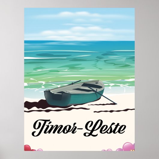 Affiche de voyage rétro pour le Timor-Leste. (Devant)