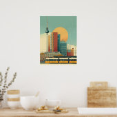 Affiche de voyage rétro sur la skyline de Berlin | (Cuisine)