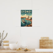 Affiche de voyage rétro Sydney Australie (Cuisine)