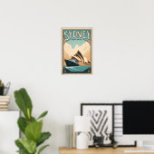 Affiche de voyage rétro Sydney Australie (Bureau à domicile)
