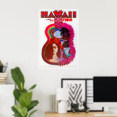 Affiche de voyage rétro TWA Art Hawaii Impression  (Bureau à domicile)