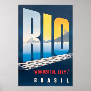 Affiche de voyage Rio De Janeiro Art Brésil Amériq