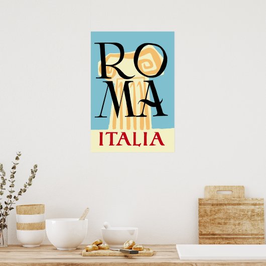 Affiche de voyage Rome, Italie (Cuisine)