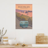 Affiche de voyage Route 101 USA (Cuisine)
