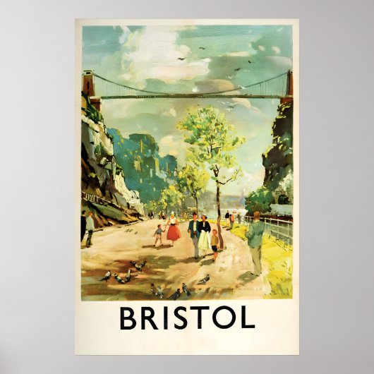 Affiche de voyage Royaume-Uni Bristol, Angleterre. (Devant)