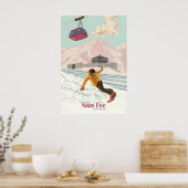 Affiche de voyage Saas Fee Suisse Snowboard (Cuisine)