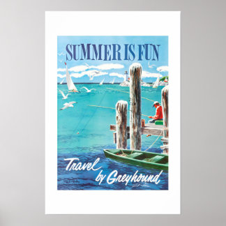 Affiche de voyage saisonnière L'été des années 60