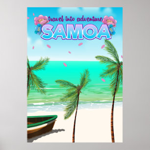 Affiche de voyage "Samoa voyage aventure".