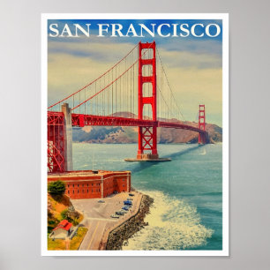 Affiche de voyage San Francisco, Golden Gate Bridg