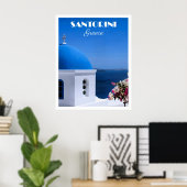 affiche de voyage Santorin, Grèce, (Bureau à domicile)