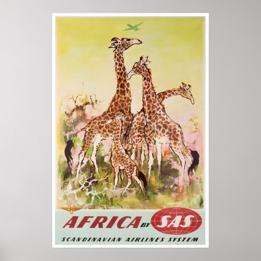 Affiche de voyage SAS Impression de girafe d'art a (Devant)