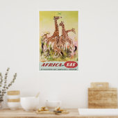 Affiche de voyage SAS Impression de girafe d'art a (Cuisine)